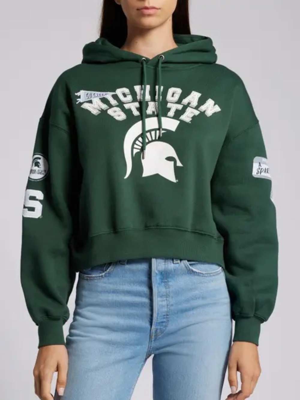 WEAR BY ERIN ANDREWS MSU Cropped Pullover Hoodie